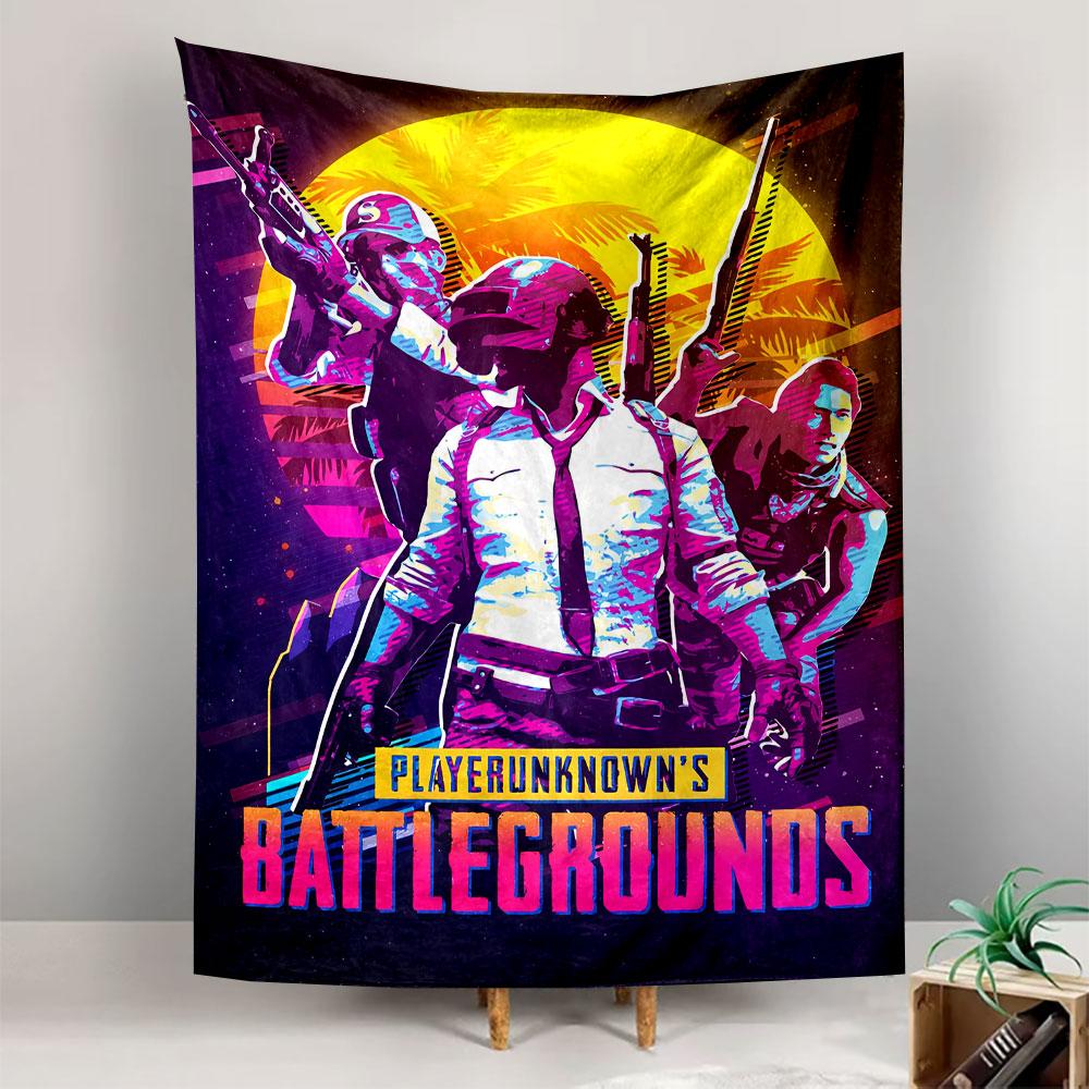 PUBG Tapestry Wall Hanging, PlayerUnknown Battlegrounds Poster Art, Gamer Wall Decor for Bedroom Living Room Dorm