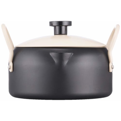 Pearl Metal Ove-Fura Bento Box Iron Frying Pan with Lid, 1/6cm, Black, HB-283