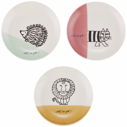 Lisa Larson "Po Platz" Dinnerware Set LL70-95, Set of 3 Medium Plates, Approx. 19cm