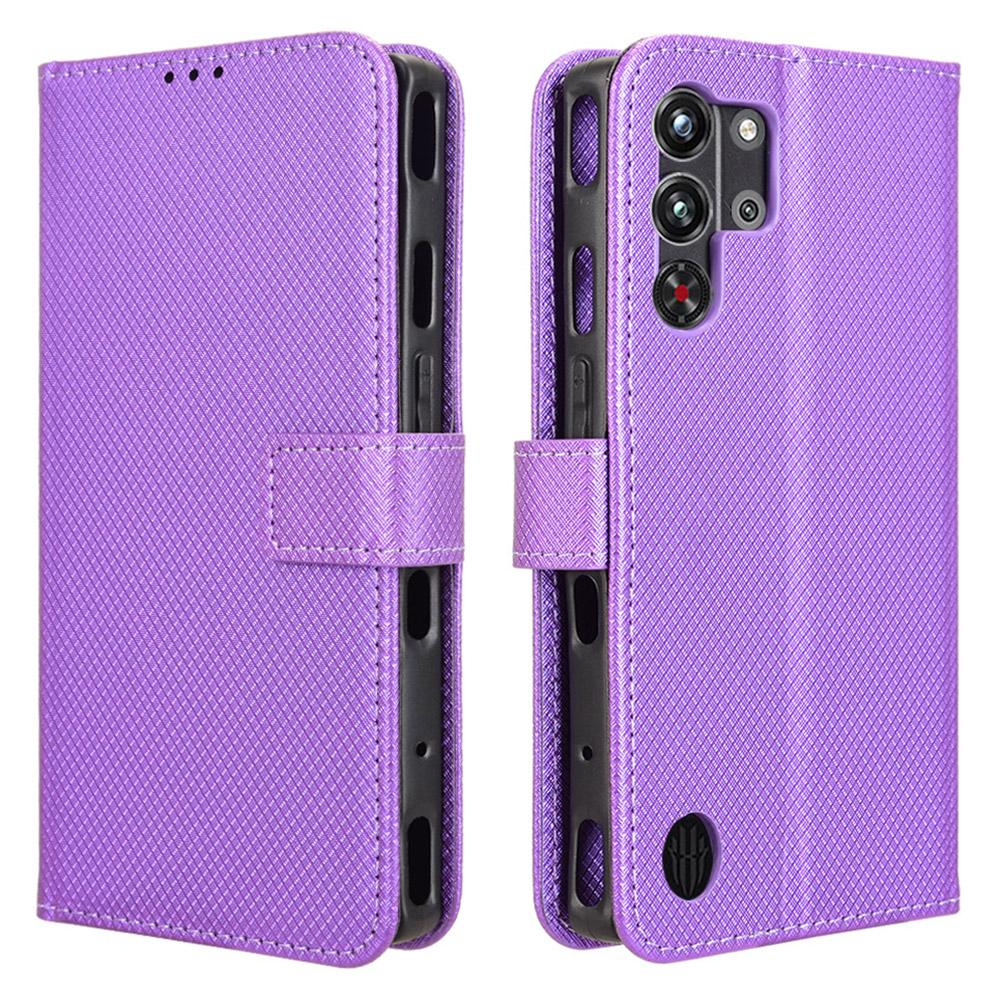 For ZTE nubia Red Magic 10 Pro+ 5G/10 Pro 5G Case PU Leather Diamond Texture Wallet Phone Cover