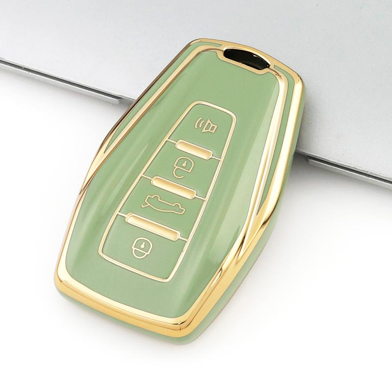 Gold Edge Fashion TPU Auto Shell Holder Bag For Geely Coolray Atlas Boyue NL3 Emgrand X7 EX7 SUV GT GC9 Borui Car Key Cover Case