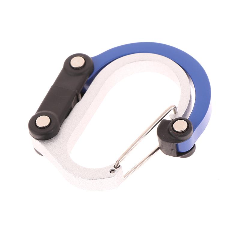 

Multifunctional Aluminum Alloy D Type Carabiner 360 Degree Rotary Quick-Hanging Carabiner Buckle Hybrid Gear Clip Outdoor Gadget синий