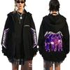 Japanese Anime Oosaki Nana Zipper Hoodie Grunge Rock Black Stones Zip Up Jacket Men Women Manga Gothic Trend Zip Up Sweatshirt