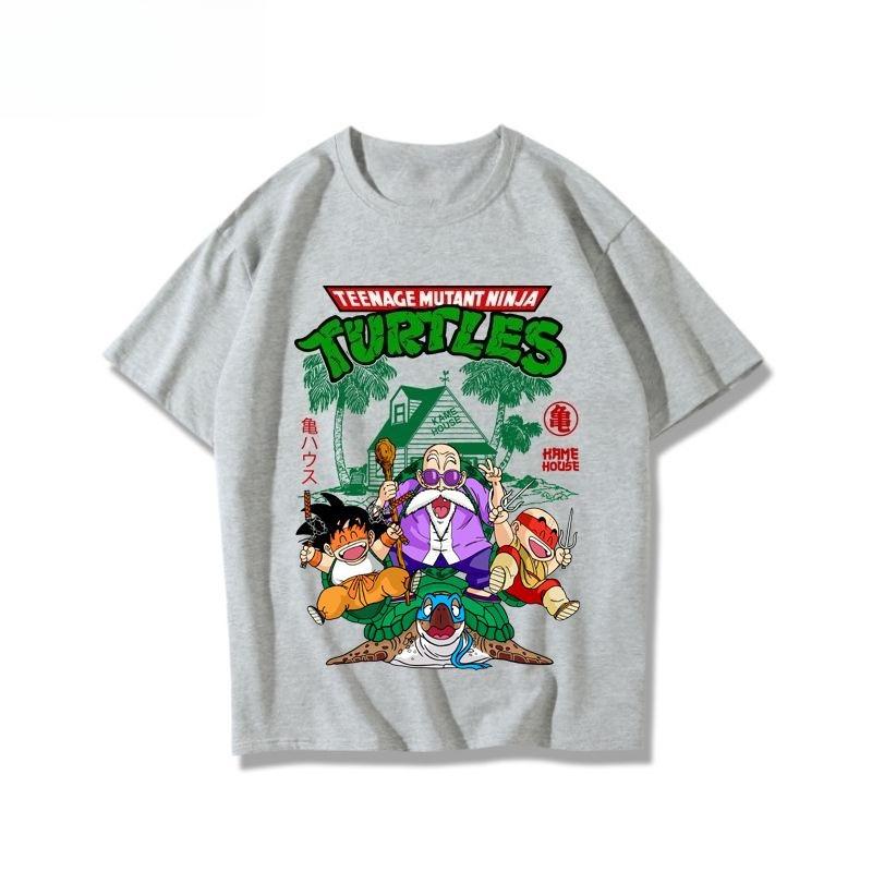 

Мужская футболка с коротким рукавом с анимацией Dragon Ball, лето 2025, новая, из чистого хлопка, свободная, студенческая, с коротким рукавом, трендовая одежда 4XL