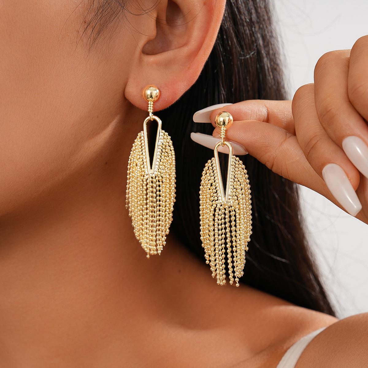 Полые Геометрические Серьги с Кисточками, Стильные и Элегантные Серьги