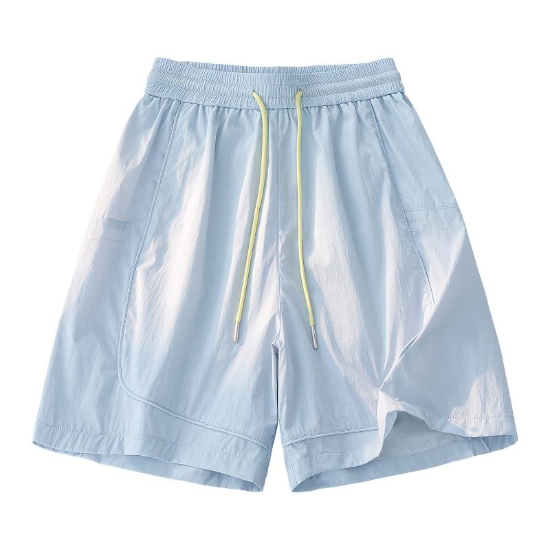 Men s Loose Fit Elastic Waist Color Block Athletic Shorts M
