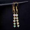 Welo Opal Bead Earrings, 925 Silver & 14k Gold, Ethiopian Gemstone