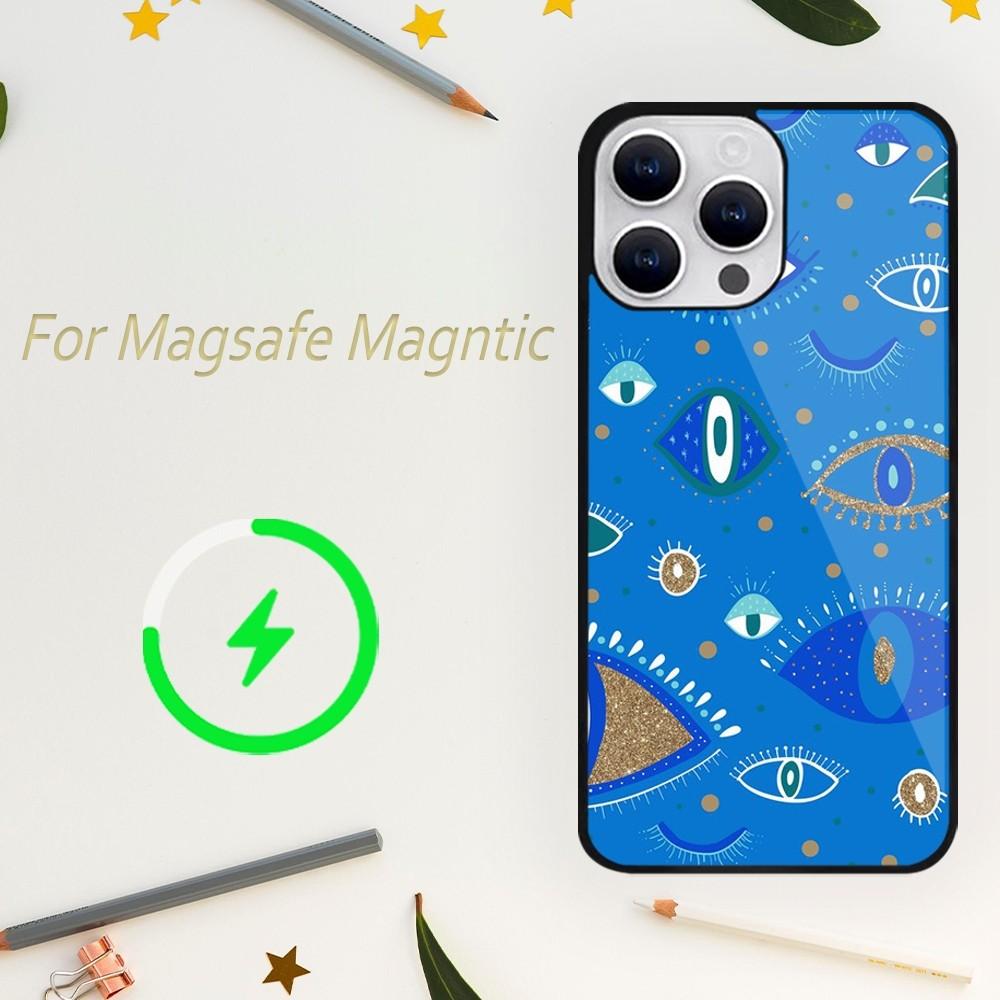 

Эстетичный чехол для телефона с рисунком глазного яблока для iPhone 15 14 13 12 11 Plus Pro Max Magsafe Магнитная беспроводная зарядка iPhone12mini