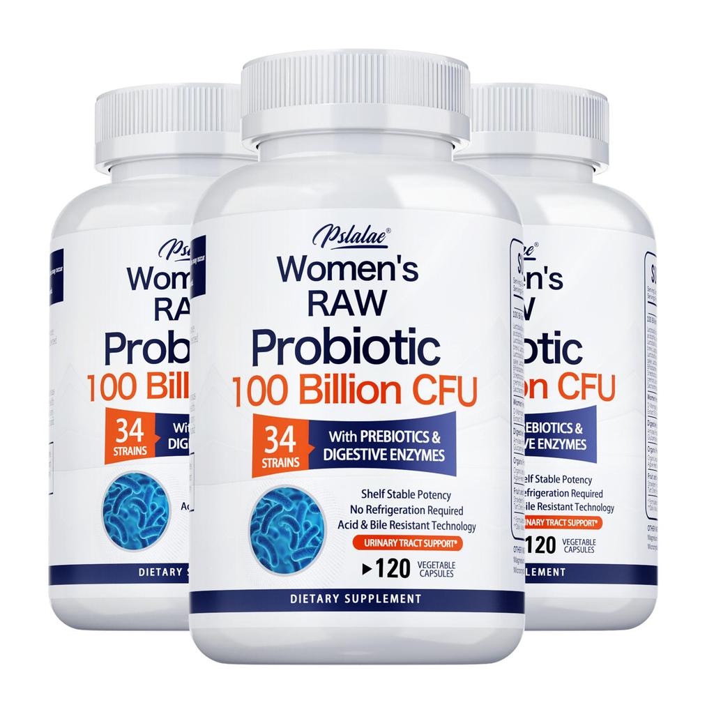 Capsule probiotiche per donne, contiene prebiotici, integratore probiotico, salute dell'intestino, adatto agli adulti
