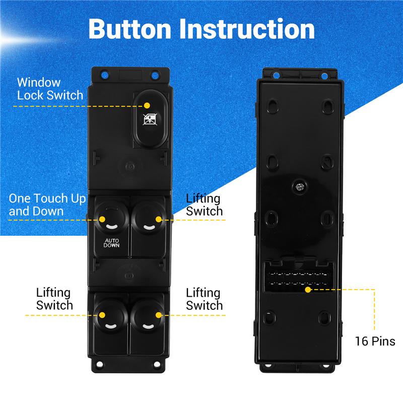 

Portable Car Front Left Master Power Window Switch 93570-1R101 For Hyundai Accent 13-17