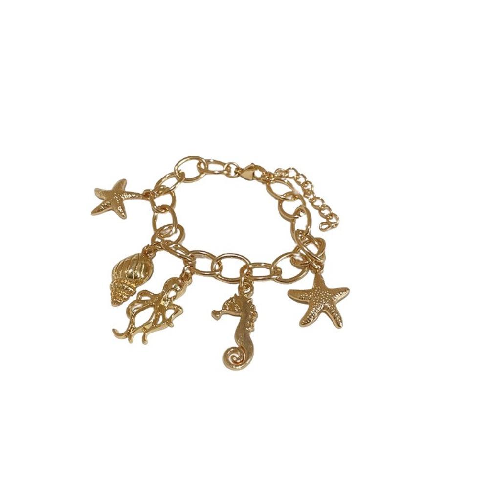 Exquisite Beach Bracelet Elegant Ocean Style Jewelry Hawaiian Style Simple Metal Bracelet  Women