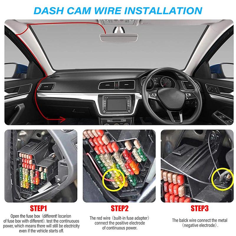 4.0In Dash Kamera Araba DVR 24H HD 1080P Dash Kamera Çift Lensli Video Kaydedici 1080P Kara Kutu Döngüsü Dashcam Ayna Sürüş Kaydedici