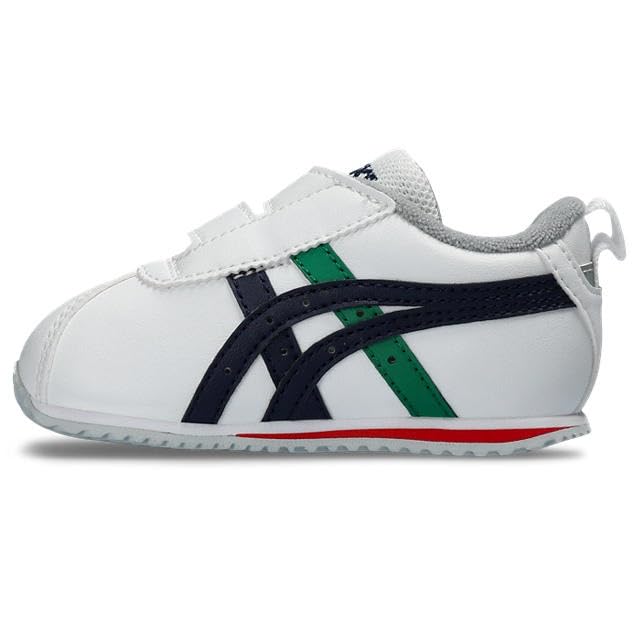 Sukusuku Baby Basic cm Shoes, Low-Cut, Two-Strap, White/Dark Navy, 382, 14.0