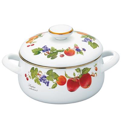 Fuji Enamel Pot 20cm Fruitus Collection 2 Two-Handed FTC-20W