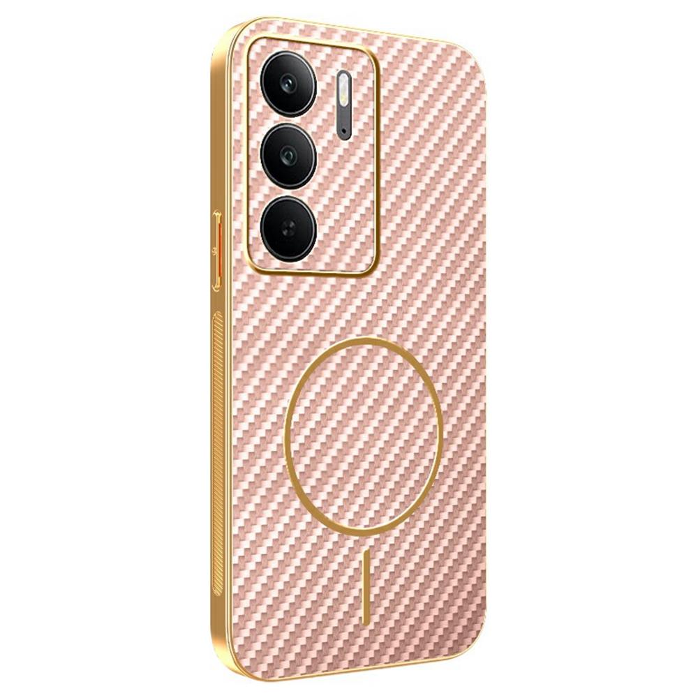 For Realme C75 4G/C75x Phone Case Carbon Fiber Textured Electroplated TPU Back Cover
