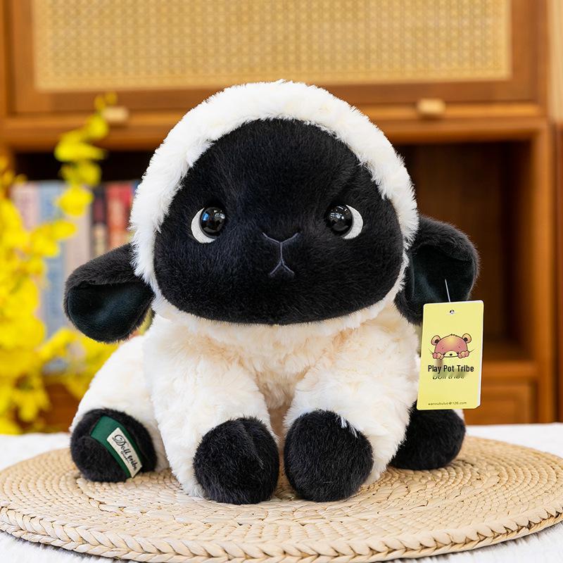 Cross-Border Ollie Black-Faced Sheep Hugging Pillow 18cm