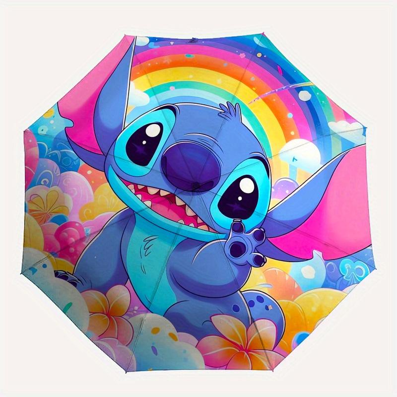 Stitch,Fantasy Themed folding umbrella, the best choice for gift giving, 8 ribs, casual, durable, lightweight and portable travel umbrella,