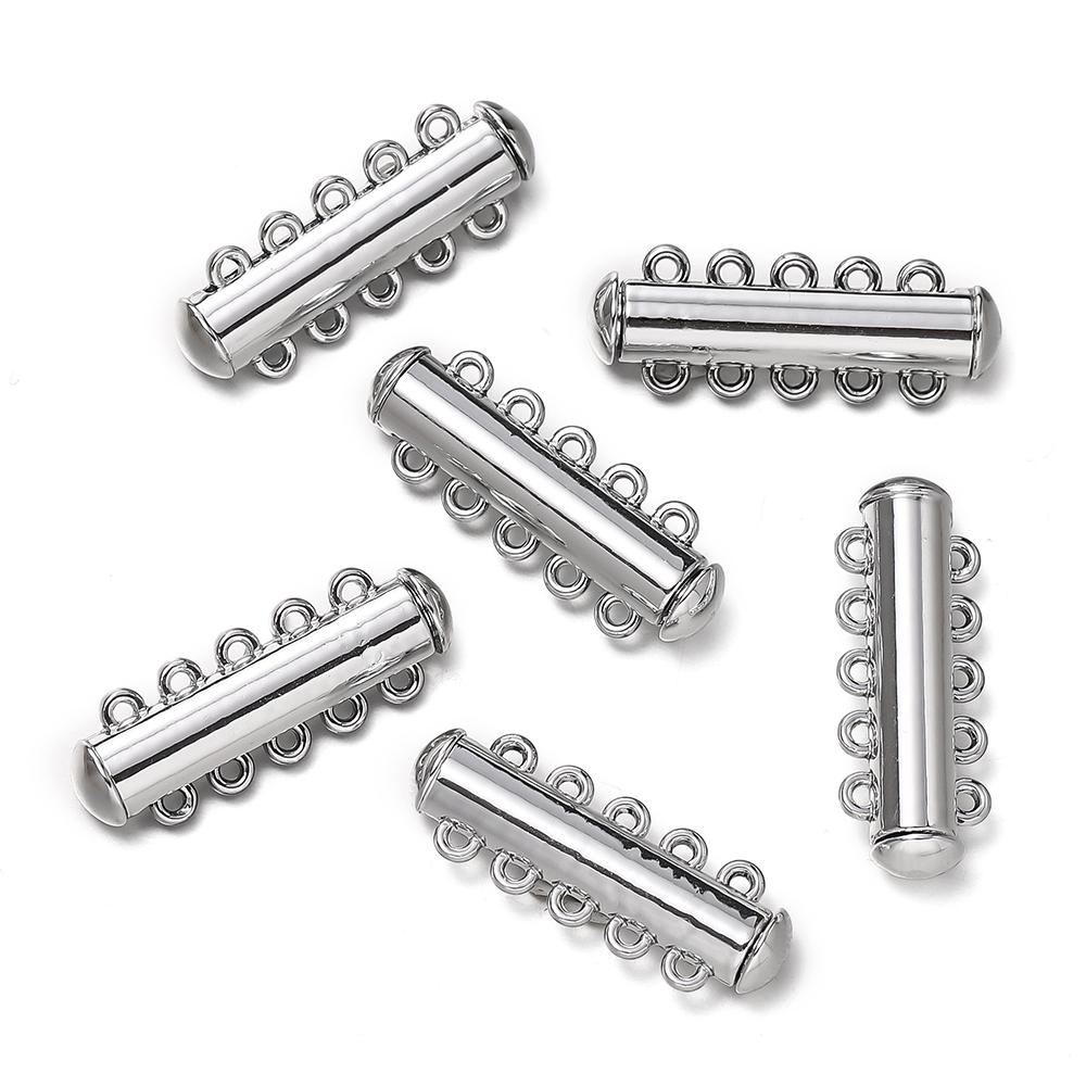 5pcs/lot 2/3/4/5/6 Rows Metal Magnetic Clasps for DIY Connectors Slide Clasps Bracelet Closure Necklace Clasp Jewelry Making