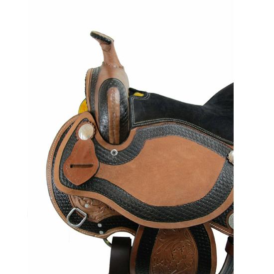 Premium Western Leather Barrel Racing Horse Saddle Suede Seat