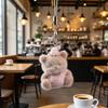Cute Flocked 3D Resin Bear Keychain Sweet Creative Student Phone Chain Pendant Bag Accessory Phone Strap Gift