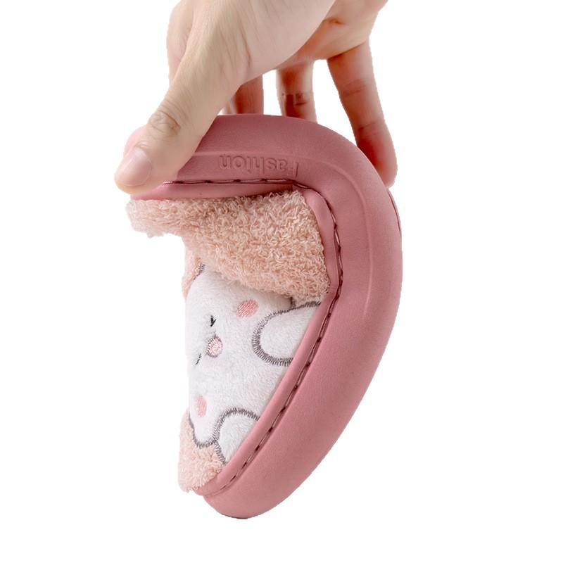 Qidashun new cartoon cotton slippers, autumn and winter indoor and outdoor couple cotton shoes to keep warm and cute cotton tows