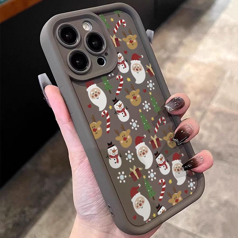 

Santa Claus Reindeer And Snowman Phone Case For Xiaomi 14T 13T 12T Pro 11 Lite 5G 14 13 12 Shockproof Candy Soft Silicone Cover Xiaomi 12 коричневый