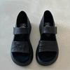 Soft leather version~ retro thick-soled versatile casual women's outer wear simple retro style comfortable fashion summer bag heel sandals