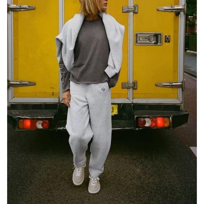 Spring New Casual Two-piece Set Women's School Team Style Hoodie 5584820 School Team Style Jogging Pants 5584821