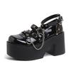 Fashion Comemore Fashion JK Uniform Heightening Pumps Mary Jane Shoes Female Spring Autumn Leather Thick Bottom Retro Punk Lolita Shoes