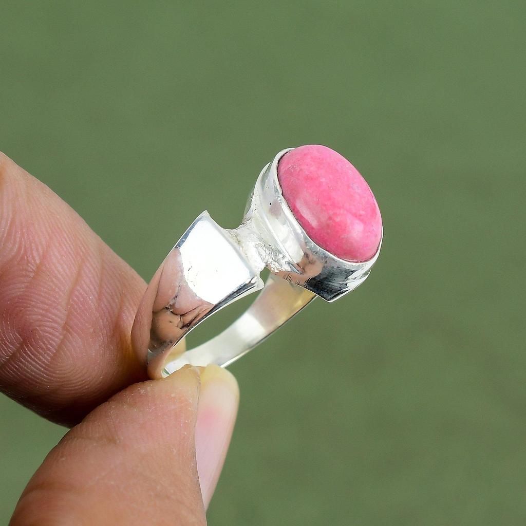 Thulite Ring 925 Sterling Silver Ring Very Pretty Gemstone Jewelry Elegant Ring Handmade Brand New Ring Gift For Wife Available In Ring Size