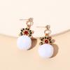Korea Dongdaemun ins wind winter cute hairball earrings Douyin Internet celebrity rhinestone temperament earrings