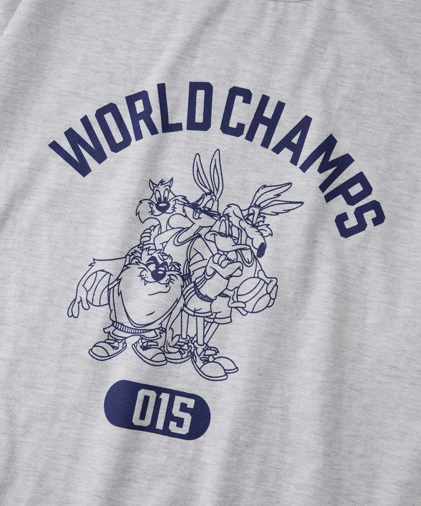 OUTSTANDING [Looney Tunes] Half Sleeve Tee(World Champs)_1%Melange Gray