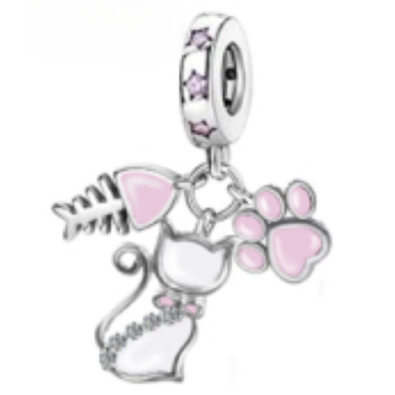 Charm Fit Originální náramky Měď Roztomilé zvířátko Sova Kočky Mořská želva Korálky Dámský přívěsek Korálky Výroba šperků