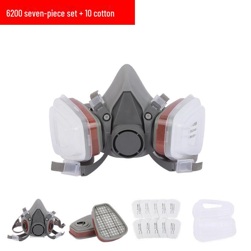 6200 Full-Face Gas Mask for Dustproof Grinding, Spray Painting, and Chemical Protection
