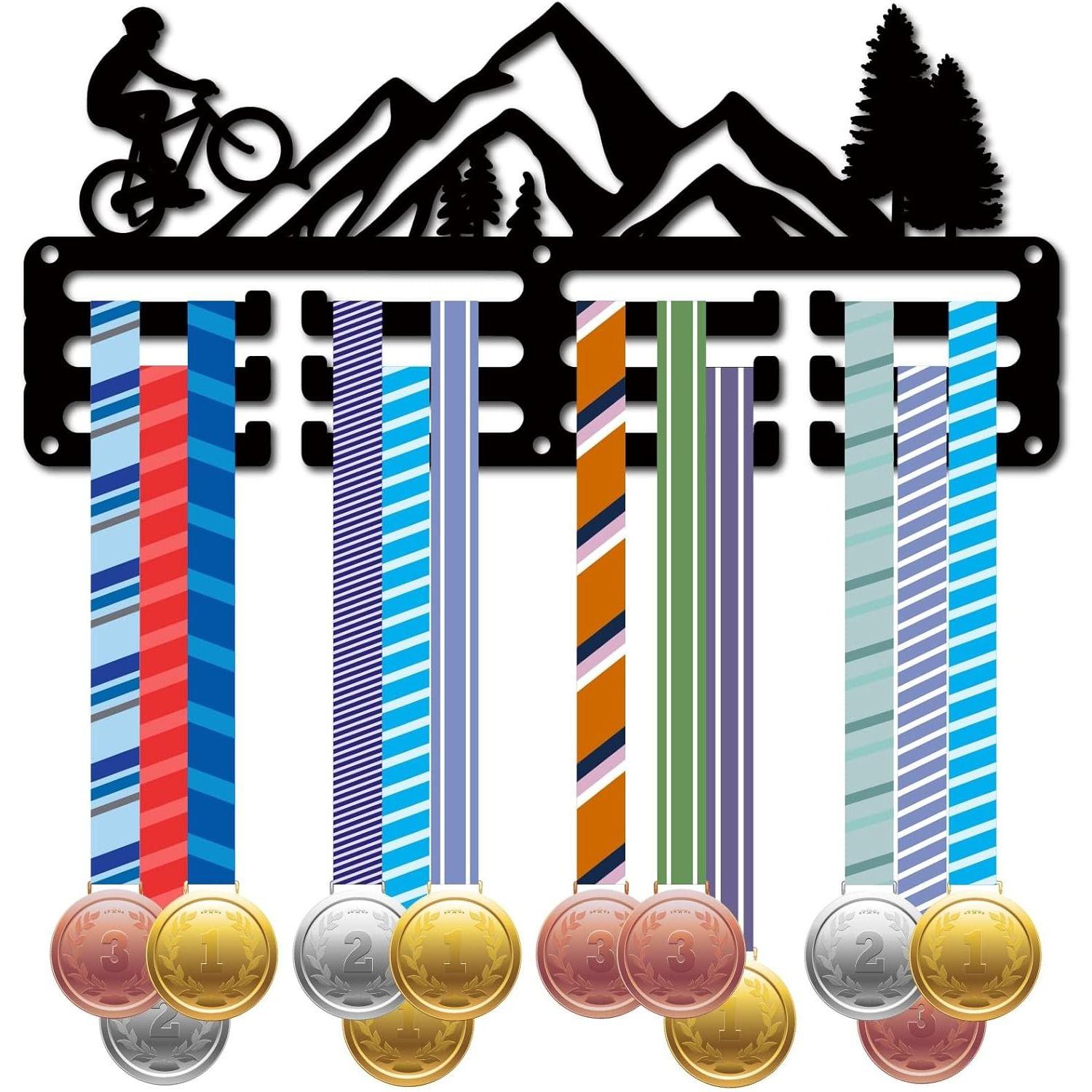 

Black Iron Bicycle Medal Wall Holder 29x13cm Gift for Athlete