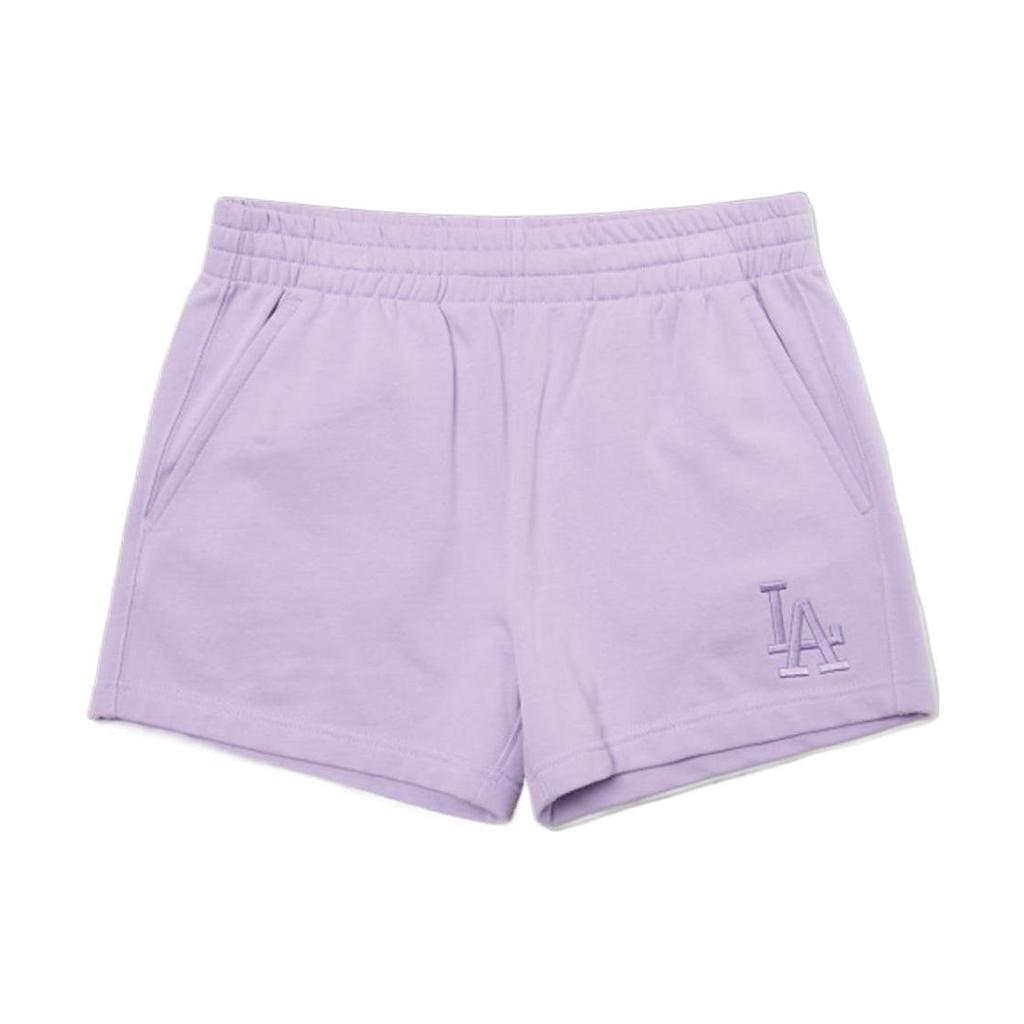 New MLB Base Logo Casual Shorts Women's Light Lavender 3FSPB0323-07LDL