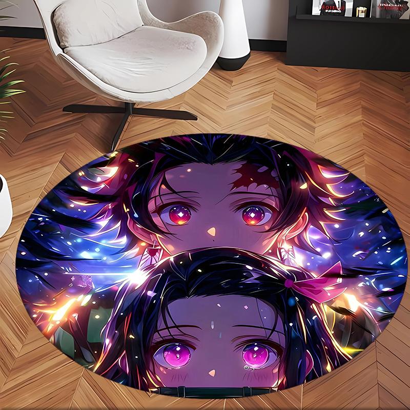 Uccisore di demoni (23) Tappeto Rotondo per Ufficio Tappeto Decorativo per Pavimento per Ufficio Camera da Letto Soggiorno e Spazio Domestico