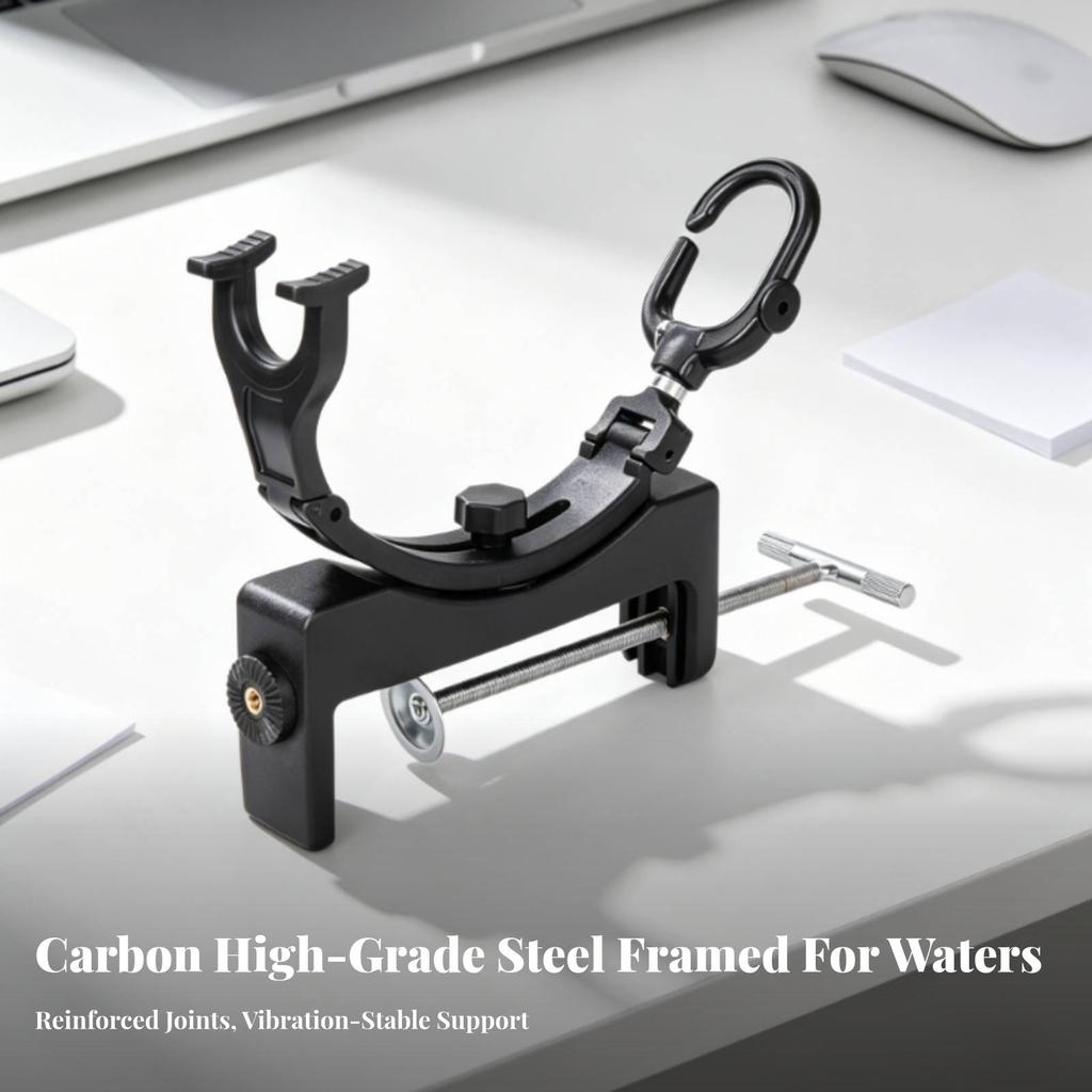 Fishing Rod Holder with Clamp Easy to Install Hardware Multi Angle for Anglers