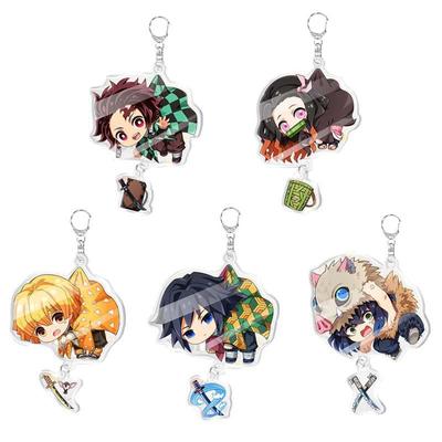 Demon Slayer Muzan & Rui dvipusis akrilinis raktų pakabukas