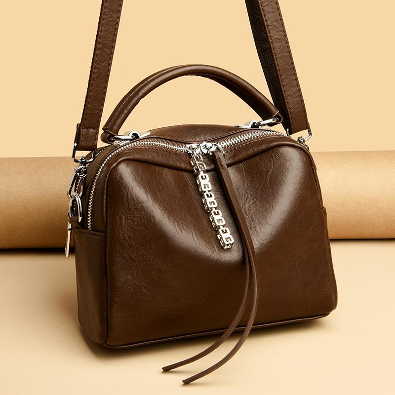 Soft Leather Shoulder Bag for Women Crossbody Bag Luxurious Messenger Bags Large Capacity Feminine Fashion High Quality