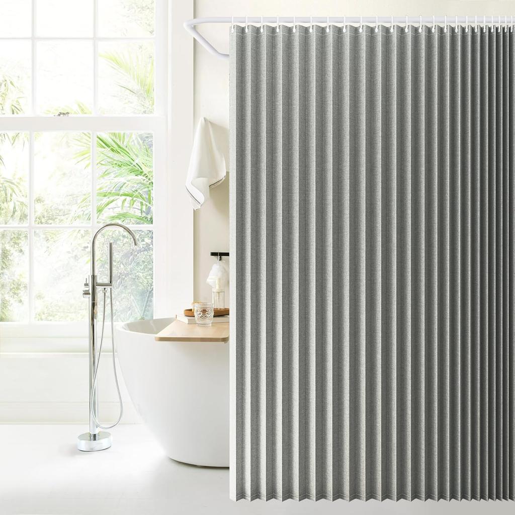 Magnetisch Vouwbaar Douchegordijn Waterdicht & Ruimtebesparend Ontwerp Met Haken Dikke Stof In 6 Kleuren Voor Moderne Badkamer Decor