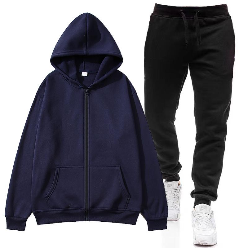 Unisex Fleece Hoodie + Black Joggers Two-Piece Set