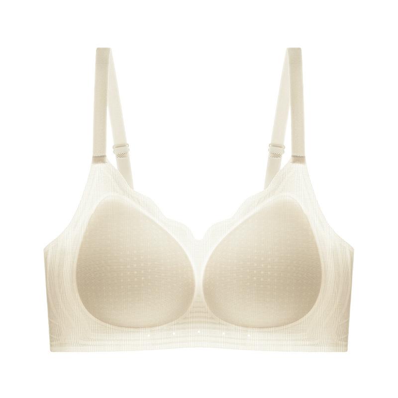 A Antibacterial ultra-thin breathable summer bra underwear women's soft support invisible beauty back gathering breast bra cover