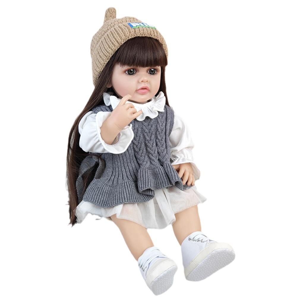 55cm Full Soft Silicone Body Reborn Baby Russian Conversation Girl Doll 22 Inch Realistic Princess Toddler Bebe Bath Toy Birthday Gift