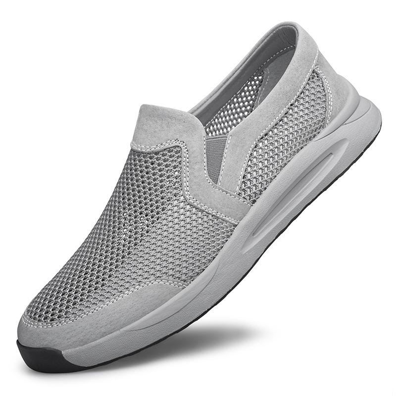Sommer Mesh Sportschuhe Atmungsaktiv Bequeme Weiche Sohle Wander Freizeitschuhe Hochwertige Loafer Ausgehöhlte Lederschuhe_voghion.com