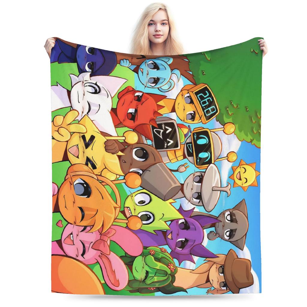 Cartoon Sprunki Music Game Blanket Fleece Soft Throw Blanket for Bedding Couch Bed Rug