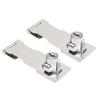 2PCS Keyed Hasp Locks 201 Stainless Steel Zinc Alloy Twist Knob Catch Latch Safety Lock for Cabinets Doors Silver