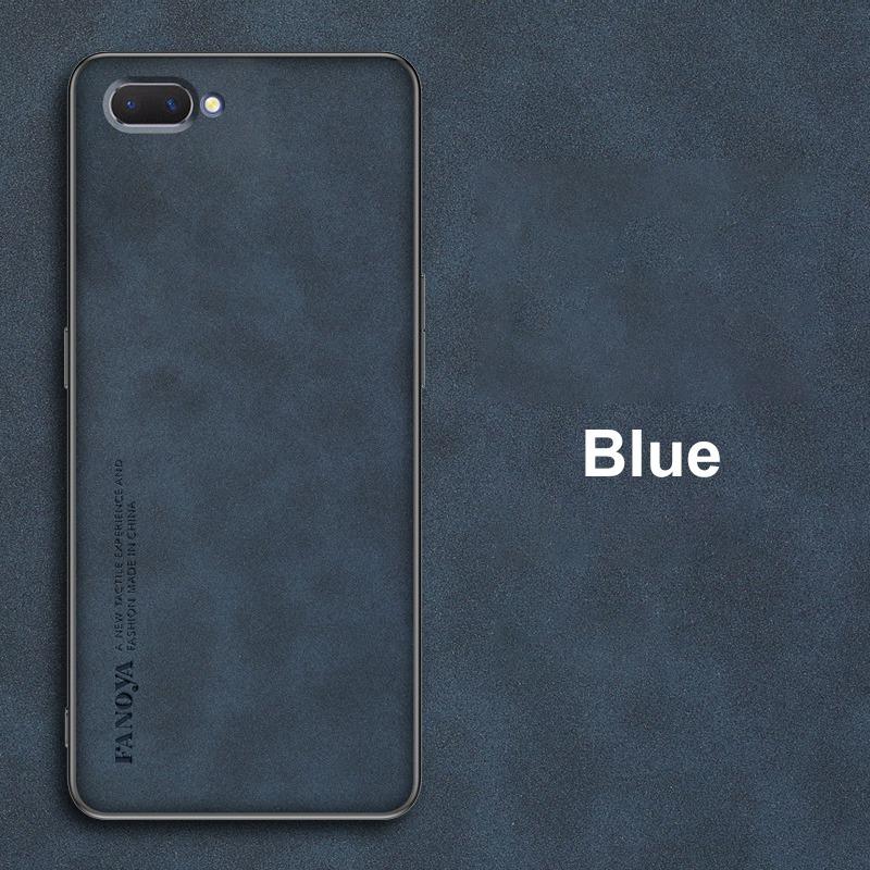 For OPPO A12E Case Luxury PU Leather Phone Case For OPPO A3S AX5 Back Cover Matte Silicone Shockproof Full Protection Coque