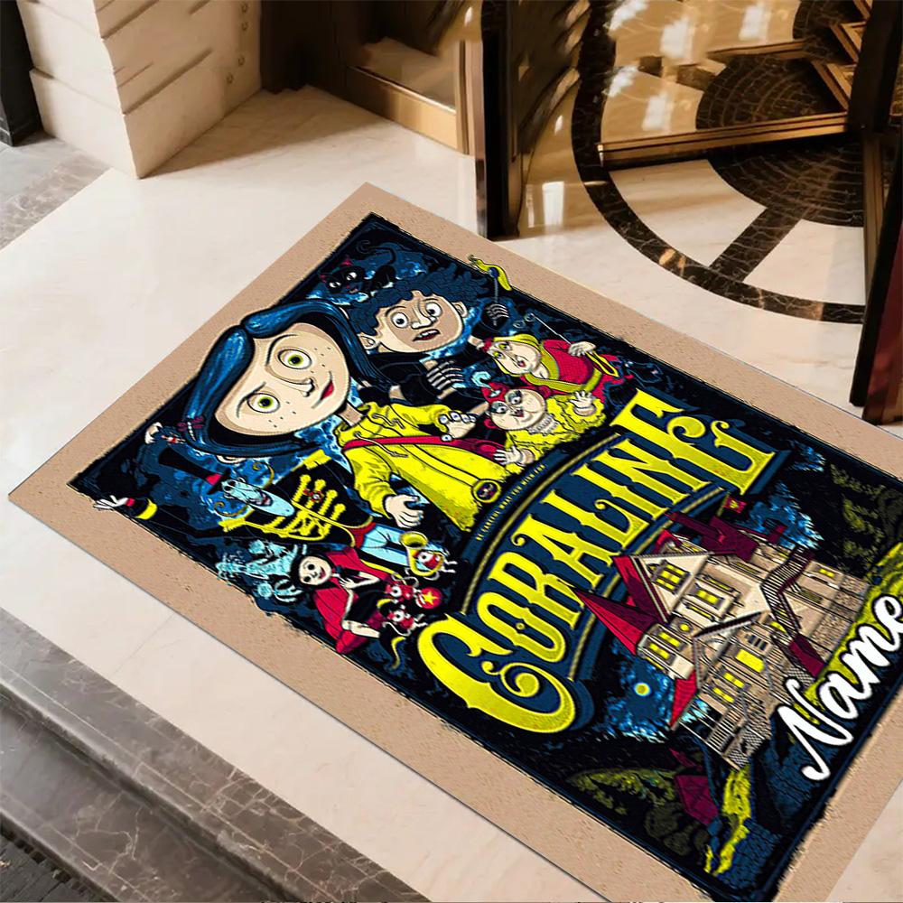 Mystery Other World Customized Name Floor Mat Design for Balcony Dining Room Kitchen Game Room Anti-slip Rug Anime Office Decor
