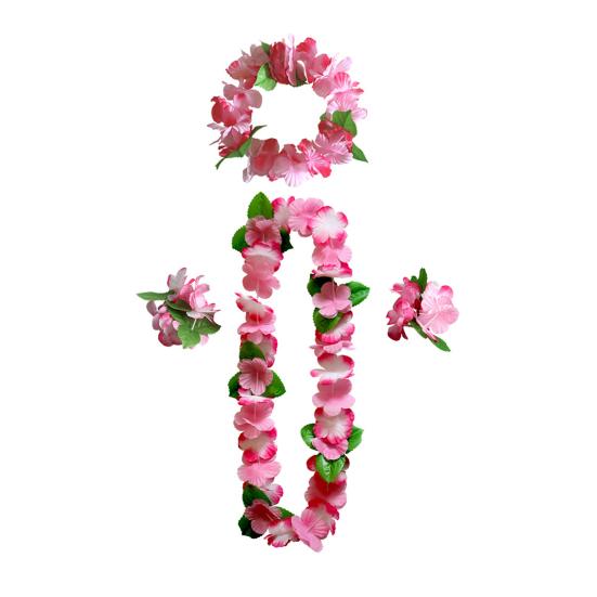 Lei-Set Lebendige Farben Atmungsaktiv Partygeschenke Hawaiianische Partydekorationen Halsketten Lei Armband für Draußen